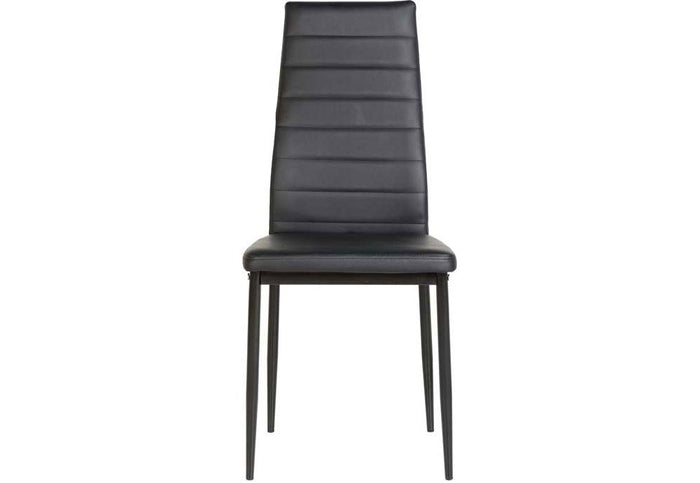 OSD Abbey Black Grey and White Faux Leather High Back Dining Chairs (Set of 2)