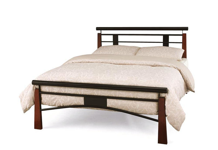 Serene Armstrong Black & Oak Metal Bed 4FT6 Double 5FT King Size