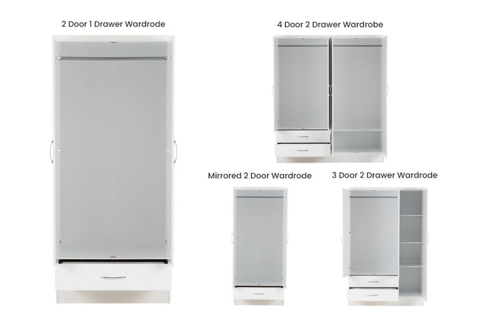 OSD Nevada White Gloss Wardrobe