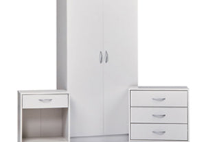 LPD Furniture Delta Oak Black & White 3 Piece Bedroom Set (6169116836014)