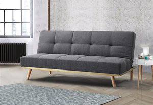 Birlea Snug Grey Polyester 3 Seater Upholstered Fabric Sofa Bed (5596117926054)
