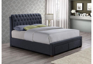 Birlea Valentino Charcoal Grey 2 Drawer Upholstered Fabric Bed Double and King (5597412655270)