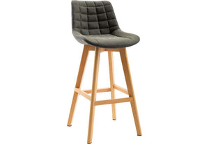 Seconique Brisbane Grey and Mustard Faux Leather Bar Chair Set of 2 (5741436502182)