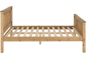 Seconique Monaco Distressed Waxed Pine High Foot End Wooden Bed 5FT King Size (5748201291942)