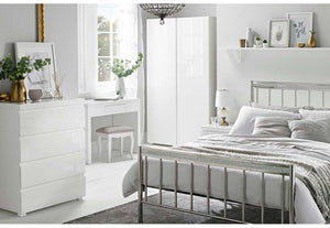 LPD Furniture Bellini Silver Metal Bed 4FT6 Double 5FT King Size (6556890333358)