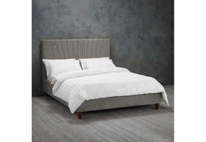 LPD Furniture Lexie Mustard Pink Silver Upholstered Fabric Bed Double King Size (6164080853166)