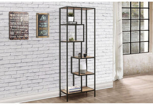 Birlea Urban Rustic Wood Effect with Black Metal Frame Tall Shelving Unit (5596190507174)