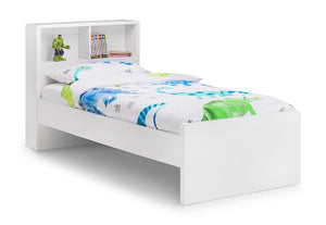 Julian Bowen Manhattan White Wooden Bookcase Bed with Underbed Drw 3FT Single (6570336092334)