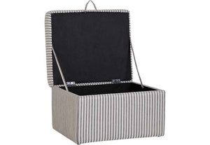 Seconique Hammond Brown Stripe Fabric Storage Stool (5747154190502)