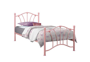Birlea Sophia Cream and Pink Steel Metal Bed Frame 3FT Single - 90cm (5597591797926)