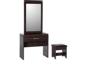 Seconique Charles Oak w/ Brown and White w/ Black 1 Drawer Dressing Table Set (5769066938534)