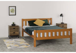 Seconique Carlow Solid Antique Pine Wooden Bed 3FT Single-90cm 4FT6 Double-135cm (5669317804198)