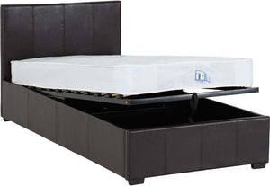 Seconique Waverley Black Faux Upholstered Fabric Bed 3FT Single 4FT6 Double (6328399331502)