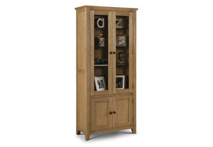 Julian Bowen Astoria Waxed Oak 4 Door Display Cabinet (5801711829158)