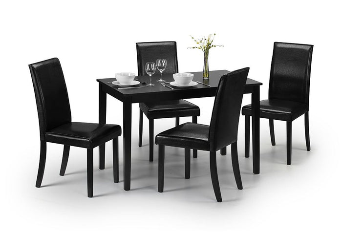 Julian Bowen Hudson Black Rectangular Dining Table