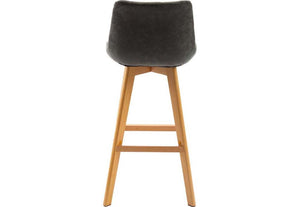 Seconique Brisbane Grey and Mustard Faux Leather Bar Chair Set of 2 (5741436502182)