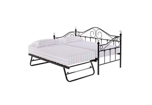 LPD Furniture Florence Black & White Metal Day Bed w/ 3FT Cool Touch Mattress (6164068958382)
