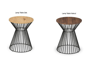 Julian Bowen Jersey Walnut and Oak with Black Metal Lamp Table (6563309355182)