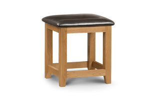 Julian Bowen Marlborough Waxed Oak Solid Oak Dressing Table Stool (6570292248750)