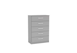 Lynx Grey Gloss Bedroom Furniture Wardrobe Chest Bedside by Birlea (6771306594478)