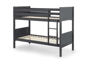 Julian Bowen Bella Anthracite White Solid Pine Wooden Bunk Bed (6679990960302)