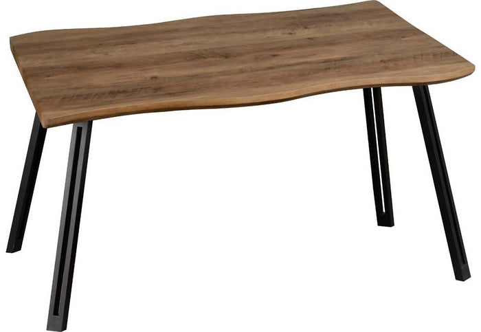 Seconique Quebec Wave Edge Medium Oak Effect/Black Dining Table