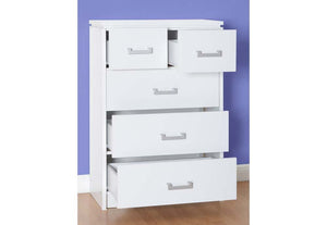 Seconique Charles Oak with Walnut Trim and White 3 Plus 2 Drawer Chest (5774891614374)