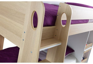 Julian Bowen Eclipse Oak and White Bunk Bed (5638984859814)
