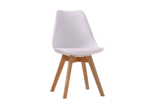 LPD Louvre Black, Grey, White & Yellow Plastic & Beech Cushioned Dining Chair (6074488815790)