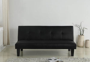 Birlea Franklin Black Faux Leather Upholstered Fabric 3 Seater Sofa Bed (5596098560166)