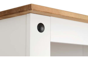 Seconique Corona White and Distressed Waxed Pine 2 Door Display Unit/Bookcase (5769200042150)