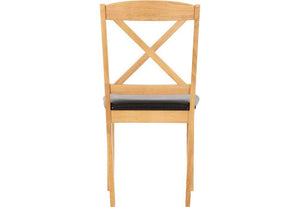 Seconique Mason Oak Varnish/Brown Faux Leather Dining Chair (5781313487014)