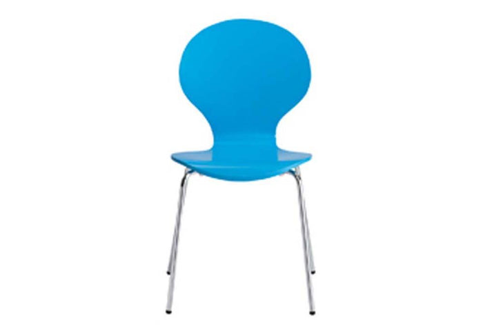 OSD Ibiza Chrome Metal Legs with Blue,Lime,Red,Stone & White Seat Dining Chair (Set of 4)