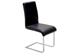 Heartlands Aspen Black PVC and Silver Dining Chair (7485865099438)
