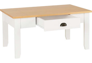 Seconique Ludlow White with Oak Lacquer Coffee Table (5747541639334)