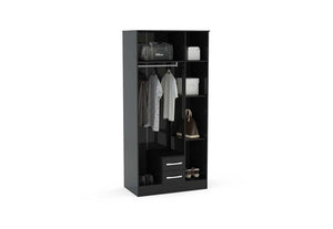OSD Lynx High Gloss Black Wardrobe (7582012670126)