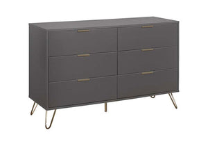 Birlea Arlo Matt Grey with Gold Hair Pin Leg Chest 4 Drawer,5 Drawer & 6 Drawer (5786113015974)