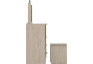 Seconique Nevada Grey, Oyster, Sonoma Oak and White 4 Drawer Dressing Table Set (5769105014950)