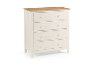 Julian Bowen Salerno Shaker Oak and Oak and Ivory 4 Drawer Chest (5644545556646)