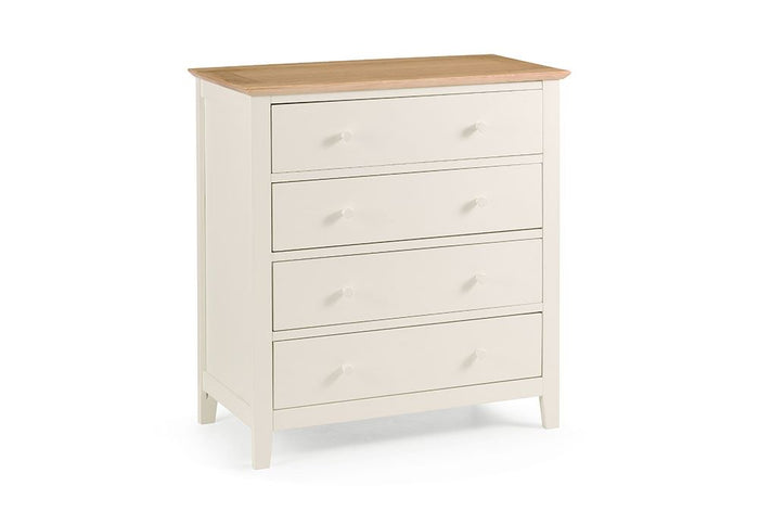 Julian Bowen Salerno Shaker Oak and Oak and Ivory 4 Drawer Chest