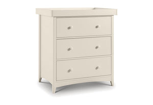 Julian Bowen Cameo Stone White Solid Pine 3 Drawer Chest of Drawer (5801743745190)