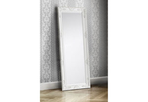 Julian Bowen Palais Matt White Rectangular Lean-to Dress Mirror (5801698001062)