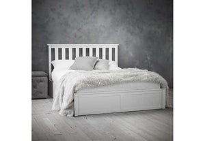 LPD Furniture Oxford Grey & White Wooden Ottoman Bed 4FT6 Double, 5FT King Size (6164260782254)