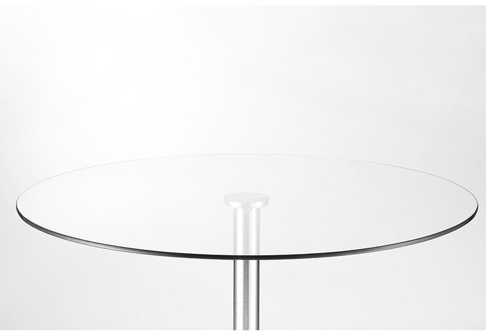 Julian Bowen Milan Round Glass Brushed Steel Pedestal Table