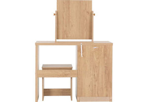 Seconique Seville Grey and White with Light Oak 3 Drawer Dressing Table Set (5769140338854)