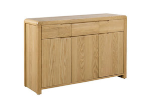 Julian Bowen Curve Waxed Oak 3 Drawer 3 Door Sideboard (5805856882854)