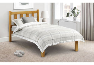 Julian Bowen Poppy Low Sheen Lacquer Pine Wooden Bed 3FT Single 4FT6 Double (5641800319142)