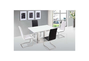 Heartlands Vera Black & White with Chrome PU Dining Chair (7486023270574)