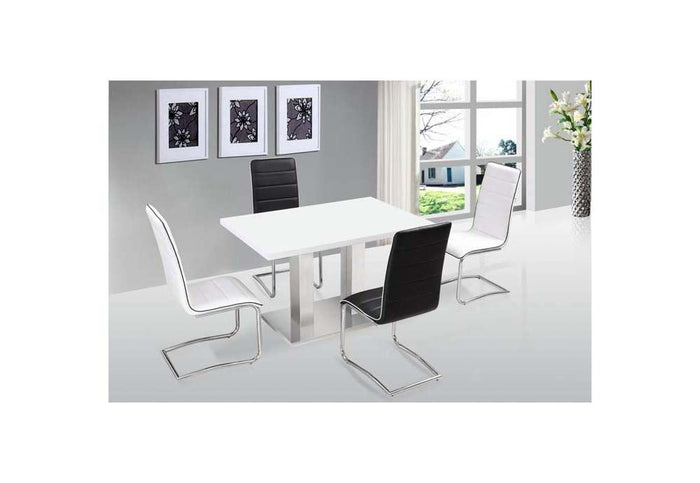 OSD Cordoba Black & White with Chrome PU Dining Chair (Set of 2)