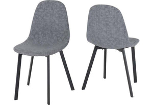 Seconique Berlin Black Wood Grain/Black/Dark Grey Fabric Dining Set (5718921445542)